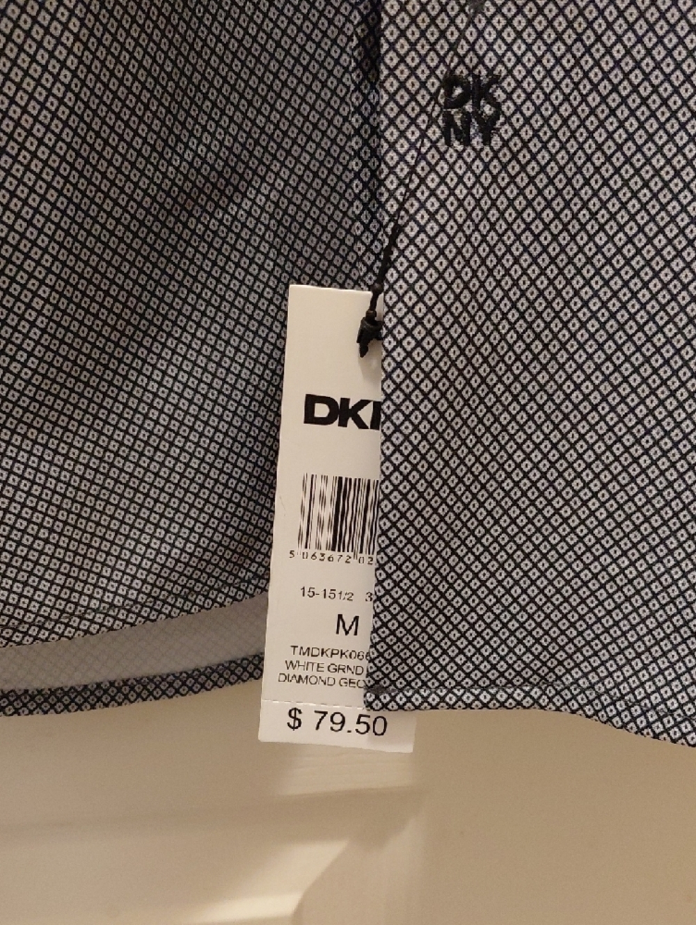 DKNY Men's Light Blue Microdot Dress Shirt - Picture 5 of 7